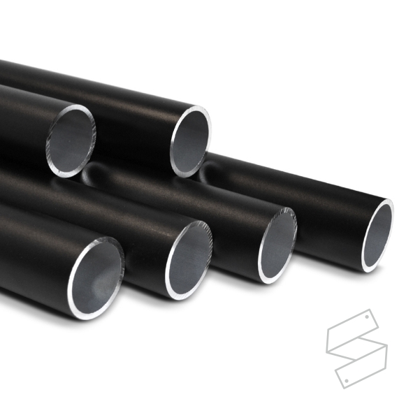 Steigerbuis Aluminium zwart rond